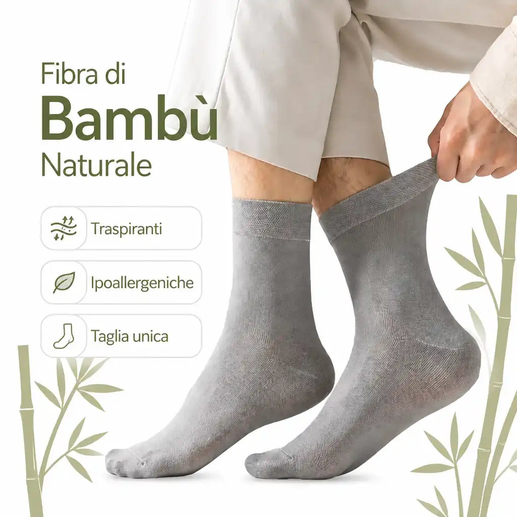 Calze in Fibra di Bambù 100% Naturale - Taglia Unica
